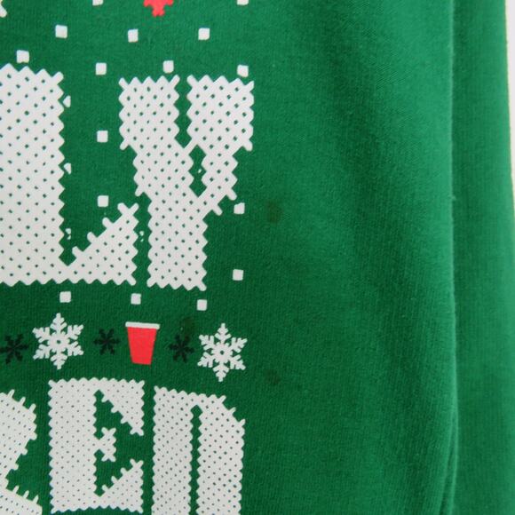 Spencer's Green Let's Get Holly Jolly Hammered Ugly Christmas Sweatshirt Small - Picture 4 of 8